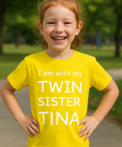 I am with my TWIN SISTER TINA (Name nach Wunsch) - T-Shirt