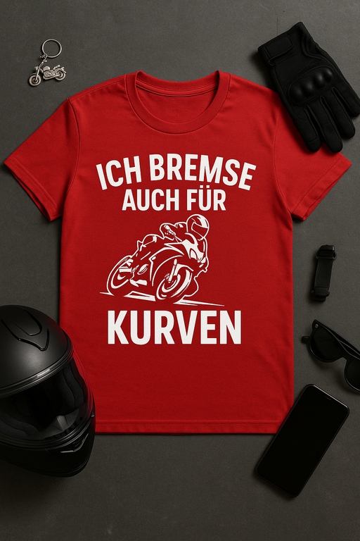 Ich bremse auch für Kurven – T-Shirt für Kurvenliebhaber