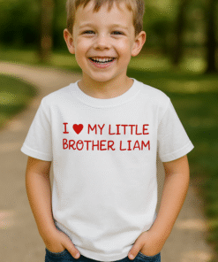 I love my little brother (Name nach Wunsch) - T-Shirt