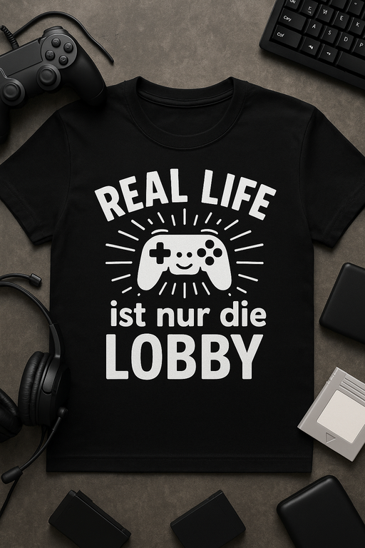 Real Life ist nur die Lobby – Gamer T-Shirt