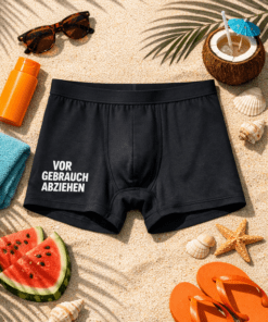 Lustige Boxershorts vor Gebrauch ziehen