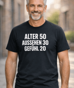 Lustiges T-Shirt Alter 50 Aussehen 30 Gefühl 20