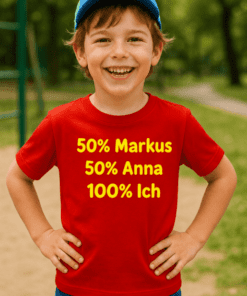 Kinder T-Shirt 50 Prozent Eltern mit eigenem Namen