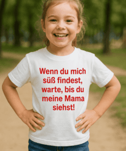 Kinder T-Shirt warte bis du meine Mama siehst