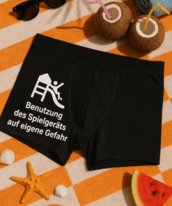 Lustige Boxershorts Benutzung des Spielgeräts auf eigene Gefahr