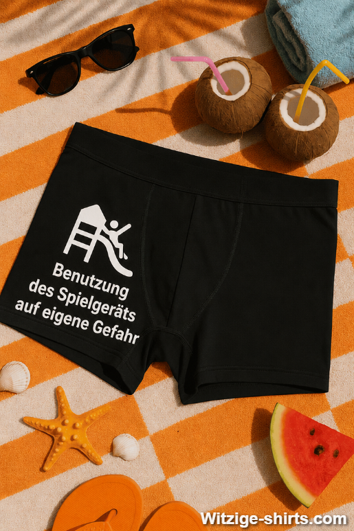 Lustige Boxershorts Benutzung des Spielgeräts auf eigene Gefahr