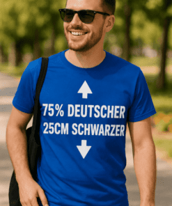 Lustiges T-Shirt 75 Prozent Deutscher 25cm Schwarzer