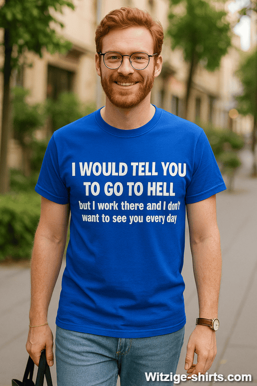 Lustiges T-Shirt Arbeit ist die Hölle Geschenk