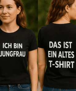Lustiges T-Shirt Jungfrau und altes Shirt