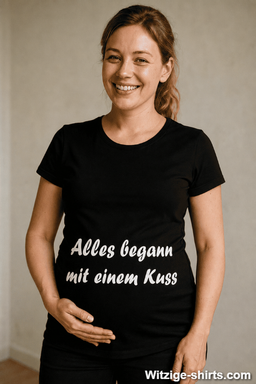 Schwangerschafts T-Shirt Alles begann mit einem Kuss