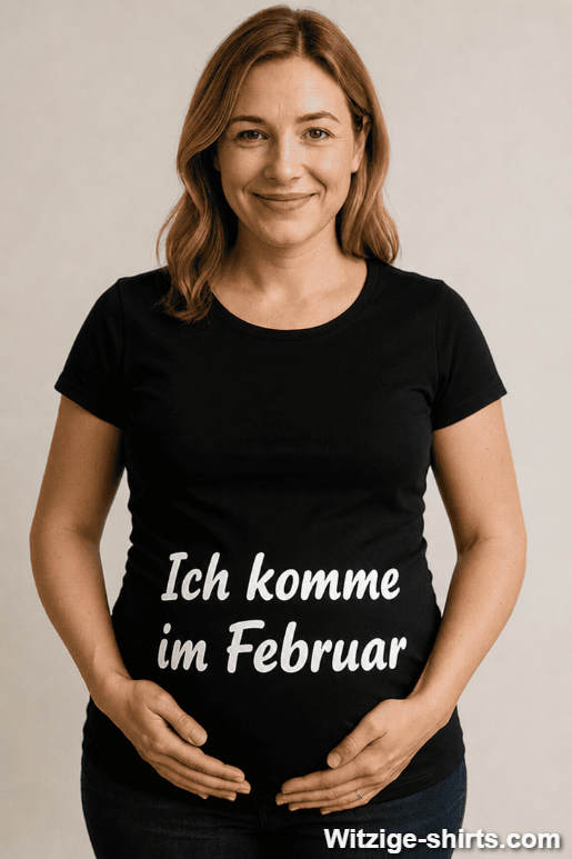 Schwangerschafts T-Shirt Ich komme im Februar