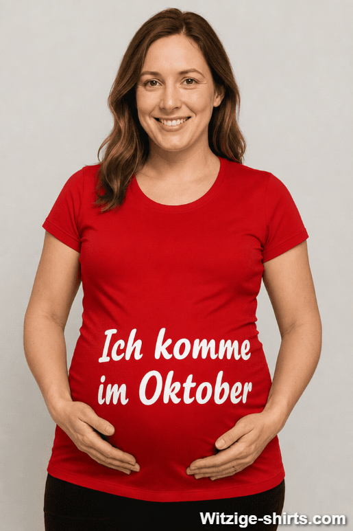 Schwangerschafts T-Shirt Ich komme im Oktober