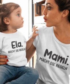 Familien T-Shirts Mama macht Regeln mit beliebigem Namen