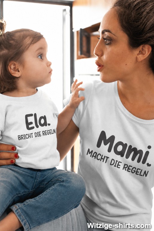 Familien T-Shirts Mama macht Regeln mit beliebigem Namen