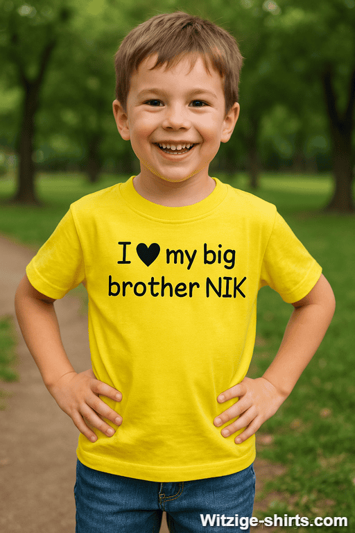 Kinder T-Shirt I love my big brother mit eigenem Namen