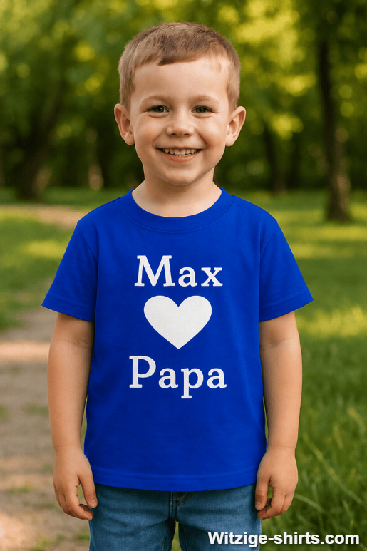Kinder T-Shirt ich liebe Papa mit eigenem Namen