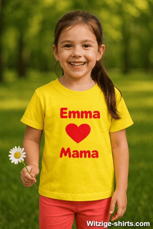 Kinder T-Shirt Liebe zur Mama mit eigenem Namen