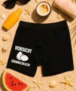 Lustige Herrenunterwäsche Vorsicht zerbrechlich