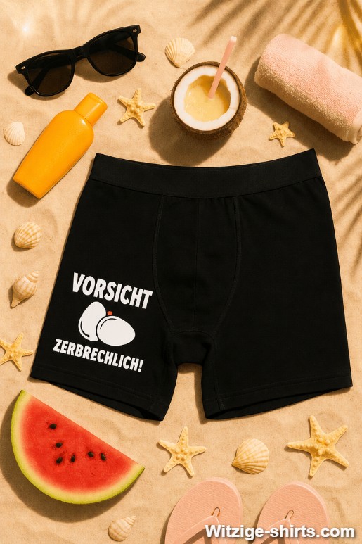 Lustige Herrenunterwäsche Vorsicht zerbrechlich