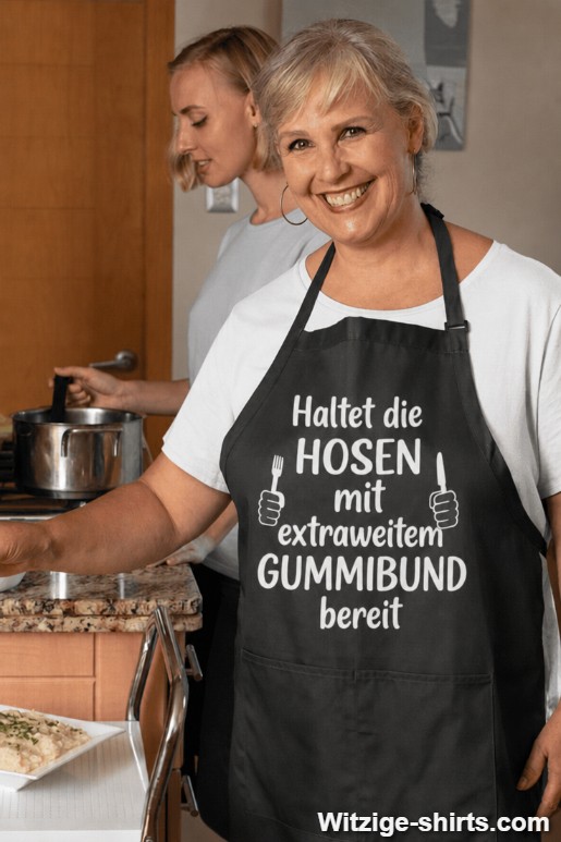 Lustige Schürze Hosen mit extraweitem Gummibund