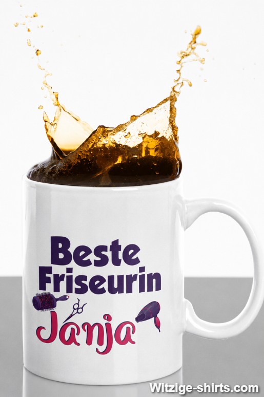 Lustige Tasse beste Friseurin mit beliebigem Namen