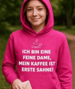 Lustiger Hoodie feine Dame erste Sahne Kaffee