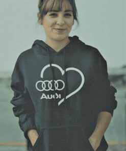 Lustiger Hoodie I love mit beliebiger Marke