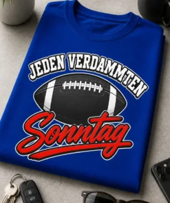 Lustiges Football T-Shirt für Football-Fans mit dem Spruch JEDEN VERDAMMTEN Sonntag