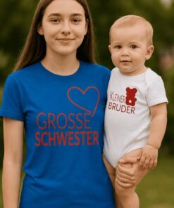 Lustiges Geschwister Set Große Schwester Kleiner Bruder