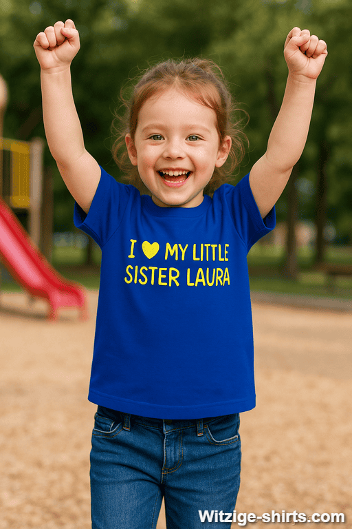 Lustiges Kinder T-Shirt für kleine Schwester mit Namen