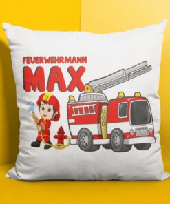 Lustiges Kissen Feuerwehrmann mit beliebigem Namen