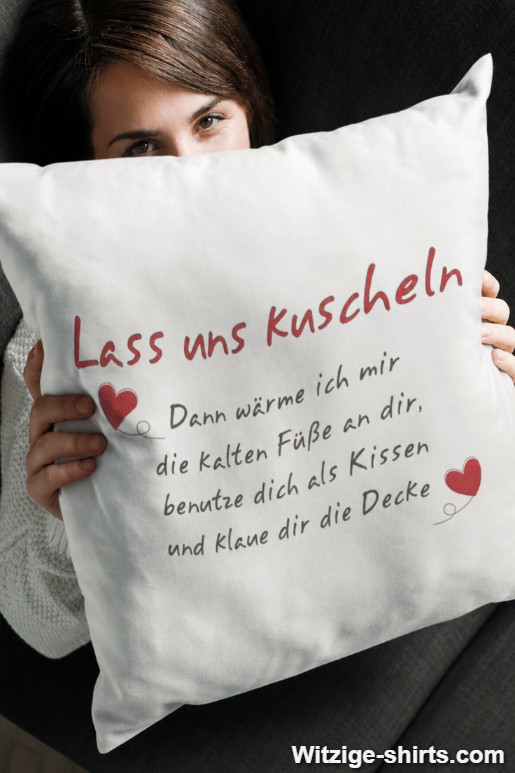 Lustiges Kissen Lass uns kuscheln