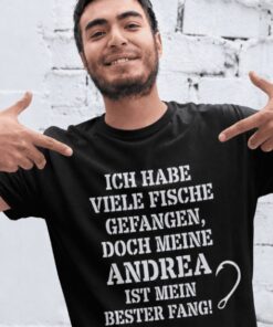 Lustiges T-Shirt bester Fang Angler mit beliebigem Namen