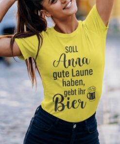 Lustiges T-Shirt Bier gute Laune mit beliebigem Namen
