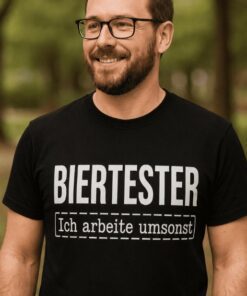 Lustiges T-Shirt Biertester ich arbeite umsonst