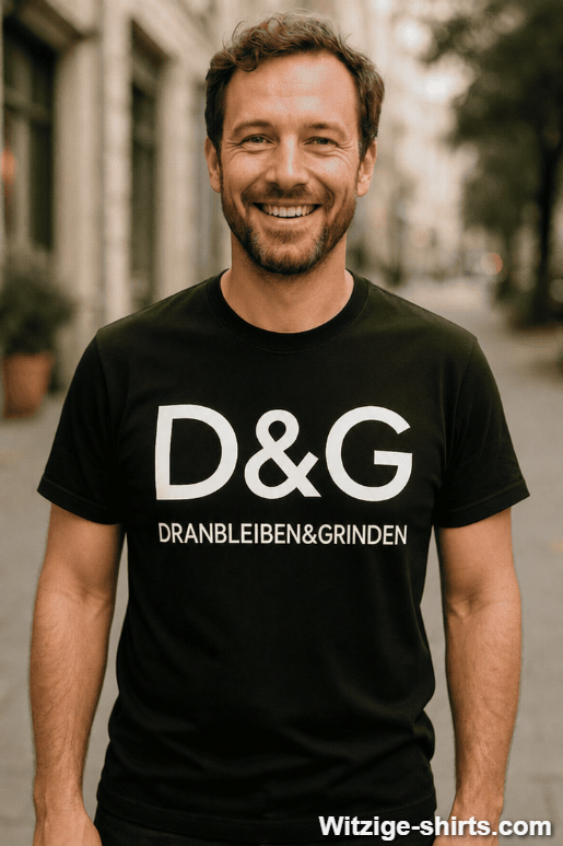Lustiges T-Shirt D&G Dranbleiben und Grinden
