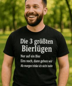 Lustiges T-Shirt Die 3 größten Bierlügen