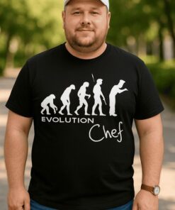 Lustiges T-Shirt Evolution Chef