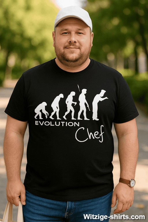 Lustiges T-Shirt Evolution Chef