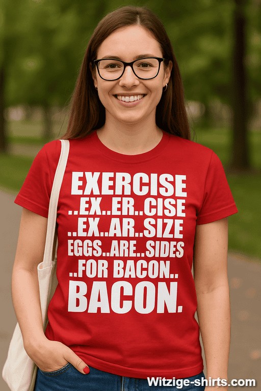 Lustiges T-Shirt Exercise Bacon