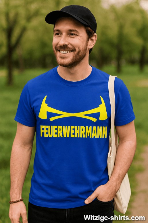 Lustiges T-Shirt Feuerwehrmann Äxte