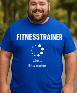 Lustiges T-Shirt Fitnesstrainer lädt bitte warten