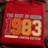 Retro Typografie mit dem Spruch THE BEST OF 1983 LIMITED EDITION im Vintage-Look