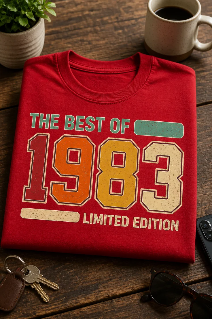 Retro Typografie mit dem Spruch THE BEST OF 1983 LIMITED EDITION im Vintage-Look