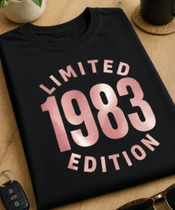 T-Shirt mit dem Spruch LIMITED 1983 EDITION in typografischem Vintage-Stil