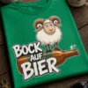 Lustiges T-Shirt für Bierfans mit dem Spruch BOCK AUF BIER und einem Bock auf einer Bierflasche