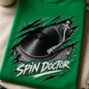 DJ Plattenspieler in realistischer Riss-Optik als monochromes T-Shirt Motiv