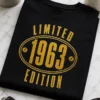 Lustiges T-Shirt für Jahrgang 1963 mit dem Spruch LIMITED 1963 EDITION im Vintage-Stil