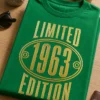 LIMITED 1963 EDITION T-Shirt im goldenen Vintage-Typografie-Design für Jahrgang 1963