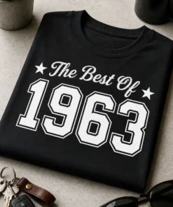 Lustiges T-Shirt für Jahrgang 1963 mit dem Spruch ★ The Best Of ★ 1963 im Retro-Stil